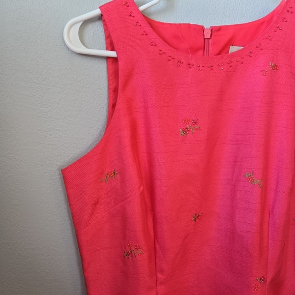 Dress Barn 6 Pink Floral Beaded Vintage Y2K Dress - Picture 5 of 7
